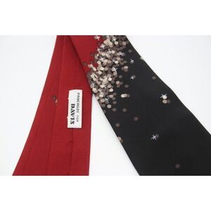 Pancaldi for Davis Silk Tie Made in Italy Red Black Dot Plot Vintage 54x3.25